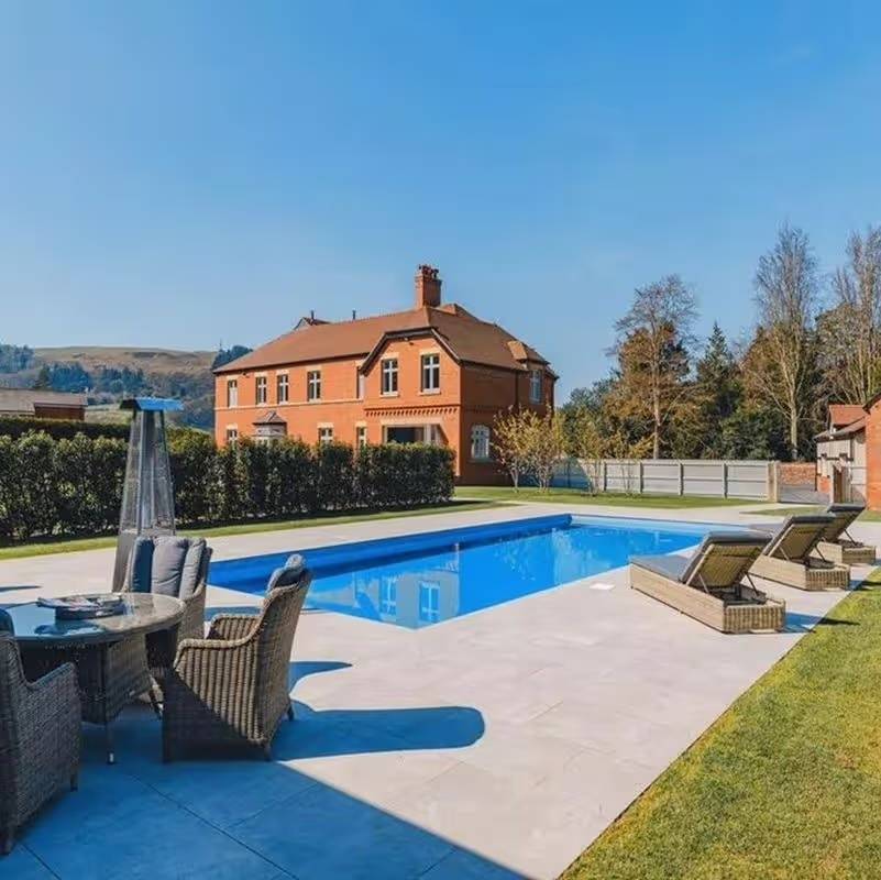 ivory limestone porcelain paving